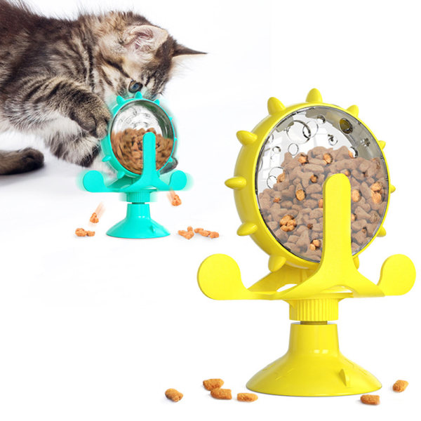 Roterende vejrkvarn Godbidder Dispenser Pet Legetøj Pet Supplies Katt läcker mat Pusselleksak til katthund Blue