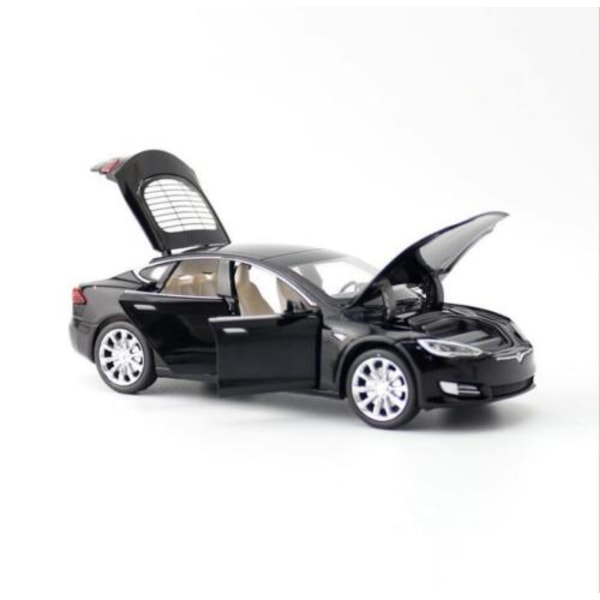 1:32 Tesla Model S 100D modellbil Auto Metal Diecast Leksaksfordon Black