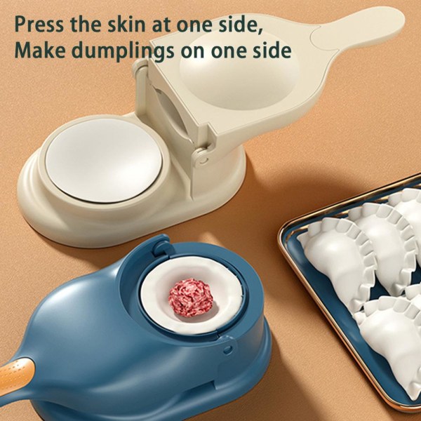 2 i 1 Dumpling Maker Deigpress Verktøysett Manuell Press Dumpl beige One-size