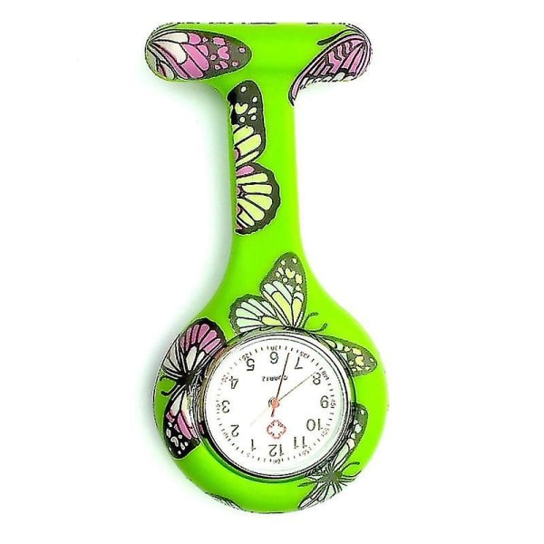 Butterfly Pattern Nurse Watch Silikone lommeur