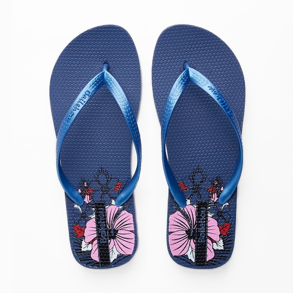 Sommarflip-flops trykkta PVC anti-halk flipflops egnet for innenhus- og utendørsbruk (mörkblå) 39