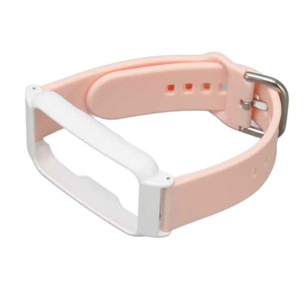 20mm Vattentät Mjuk Silikon Klockarmband med Fodral, Justerbar Storlek, Lätt, för OPPO Free - Rosa + Vitt Skal