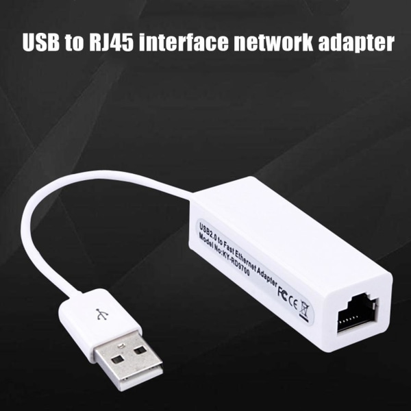 USB 2.0 till Ethernet 10/100 RJ45 nätverksadapter för LAN 7/8/10/Vi