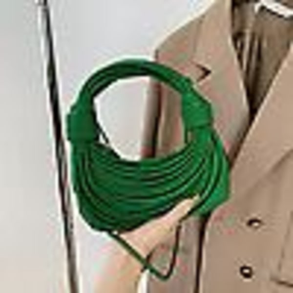 Personlig spaghetti-snøredesignvesker for kvinner, trendy crossbody-vesker med én skulder (grønn)