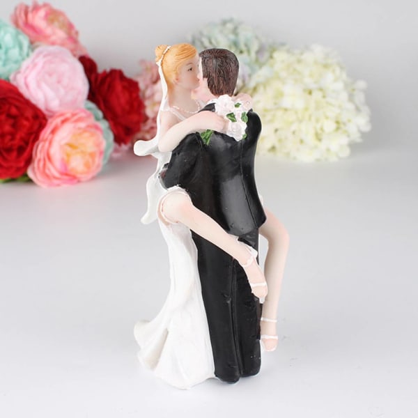 Söta bröllop samlarobjekt Rolig tårta topper brud brudgum kyssar