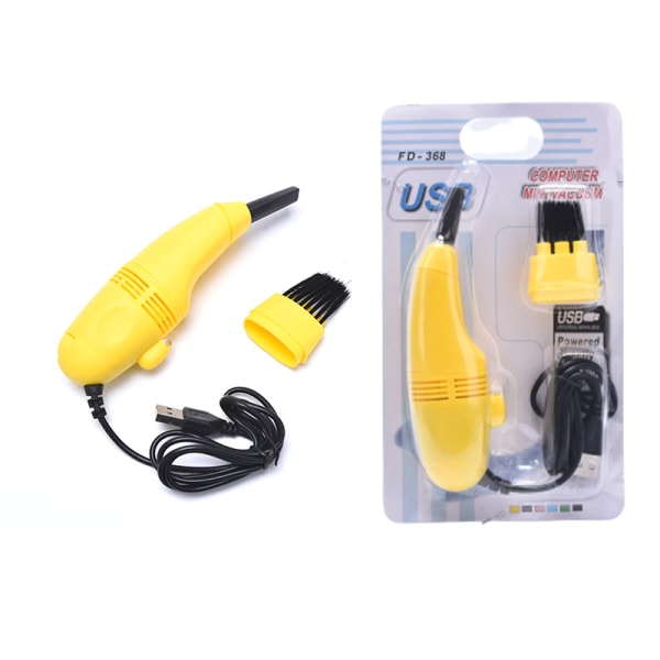 Mini Computer Støvsuger USB Keyboard Cleaner PC Bærbar computerbørste yellow