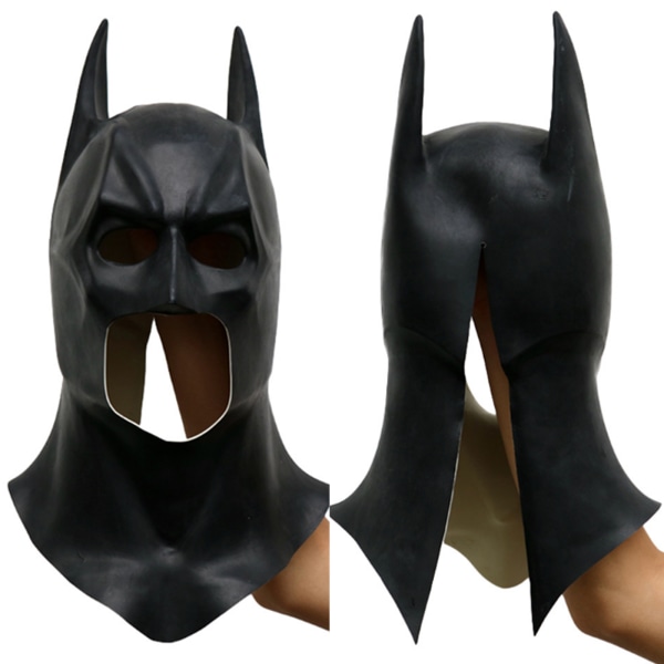 Batman svart skrämmande huvudbonadsmask Halloween cosplay dekor kostym