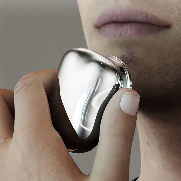 Elektrisk rakapparat Skäggtrimmer Razor Beard Remover USB laddning silvery