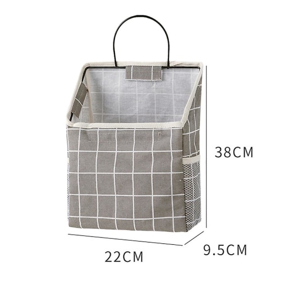 Large Multifunctional Linen Cotton Wall Hanging Storage Bag With Pockets style2