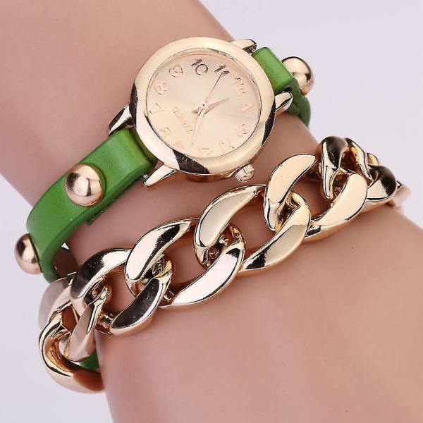Retro Style Women Bracelet Watch Gold Case Quartz Watches