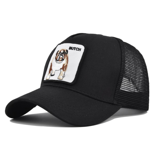 Bulldog Broderad Baseball Cap Djurbroderad Patch Peaked Cap Mesh Passad Cap brätte Solhatt Sommarhatt camouflage