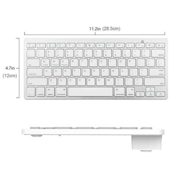 Trådlöst Bluetooth tangentbord för Apple iMac iPad Android white
