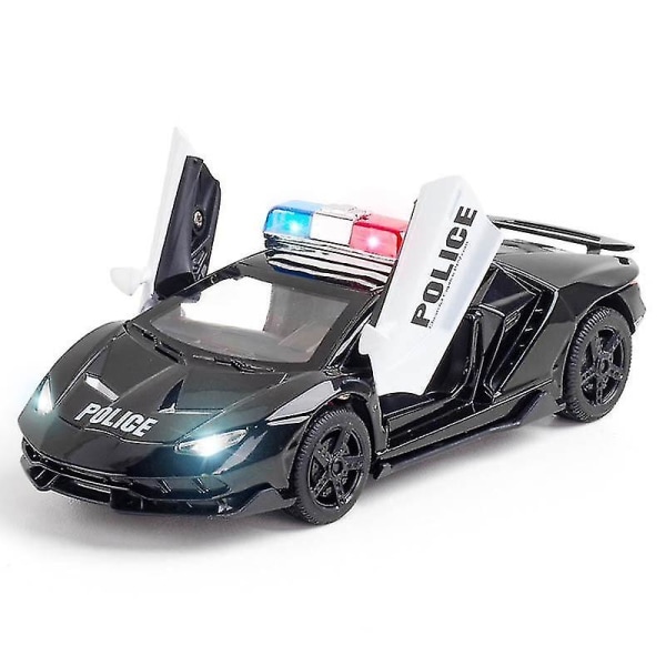 1/32 Alloy Die Cast Police Model Supercar Toy Vehicle Vehicle Sound Black