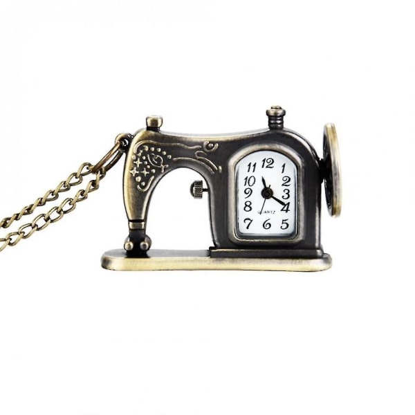 Alloy Sewing Machine Design Pocket Watch With Necklace