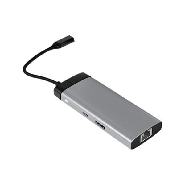 Data Hub Pd100w Hurtiglading Gigabit Ethernet 4k HDMI-kompatibel flere USB-grensesnitt 5gbps dataoverføringsdriver Space Gray - Gigabit