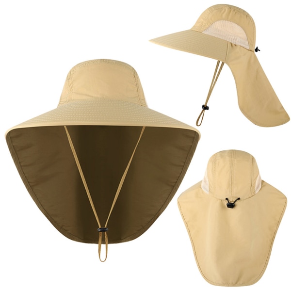 Herr Boonie-hatt för sol för skydd Bred brätte för solhatt Herr Boonie-hatt med halsrep UV för skydd Hatt Bred Bri Khaki
