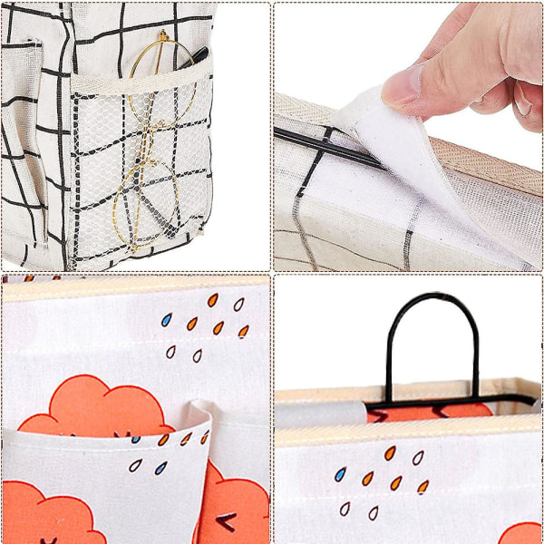 Wall Hanging Storage Bag Wall Mounted Pocket Cotton Hanging Shelf Organizer style3