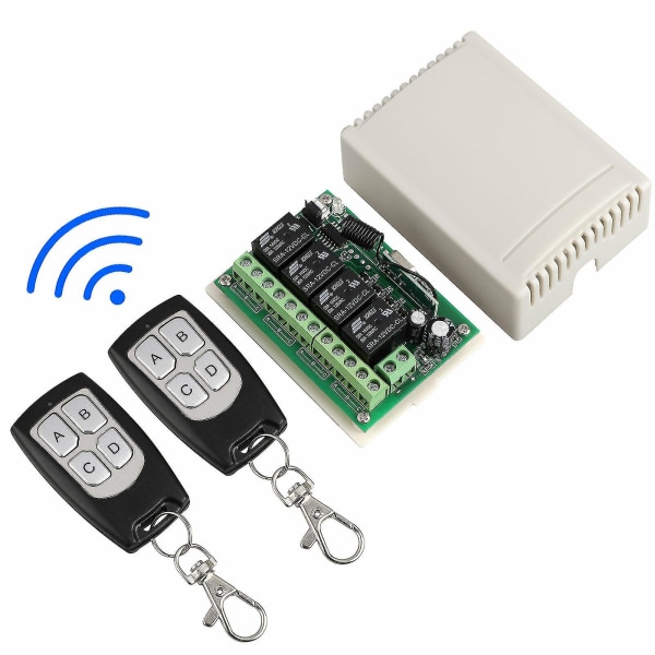 4ch Channel 443mhz Wireless Rf Remote Control Relay Switch With 2 Receiver