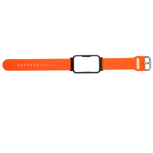 Adjustable 20mm Waterproof Soft Silicone Watch Band with Case for OPPO Free Orange + Black Shell