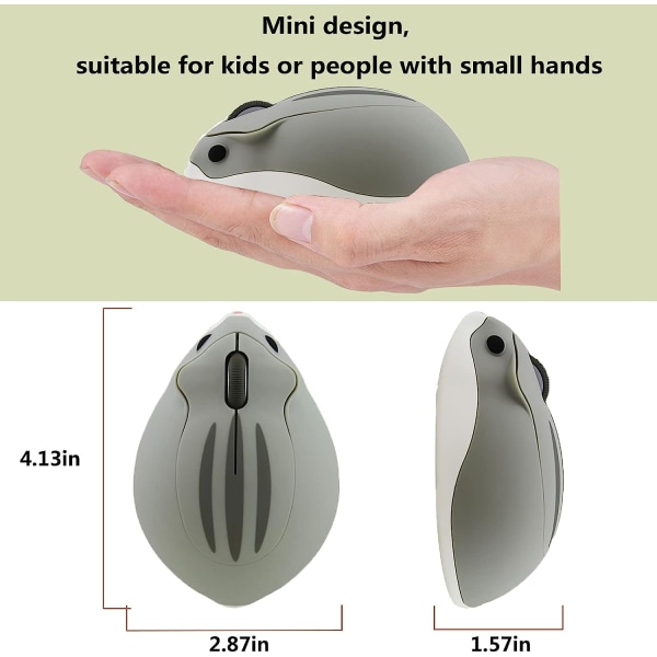 Søt hamsterform mini tyst ergonomisk design liten bärbar m grey