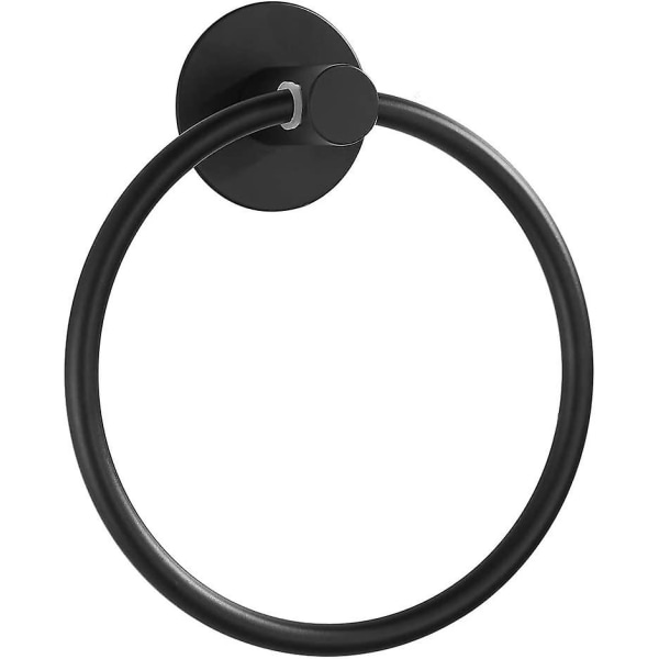 Towel Ring Stainless Steel Adhesive Towel Rack For Bathroom Kitchen Black Chrome