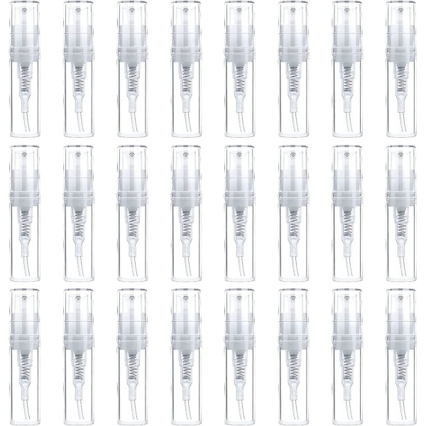 50 läpinäkyvän muovisen suihkepullon sarja, joka on yhteensopiva hajuvesien ja kosmetiikan kanssa