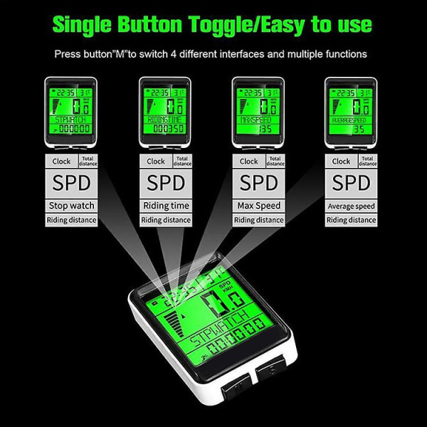 Cykel Stoppur Fäste Förlängningsställ Landvägscykel Mountainbike Trådlös hastighet Åkning Vägmätare Varvräknare Vattentät