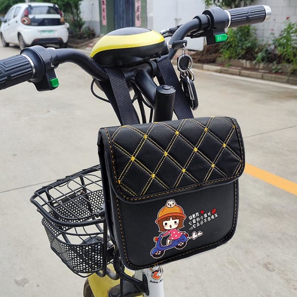 22 * 20 * 7cm Elbil främre hängande väska Cykelhängande väska Elektrisk trehjulig hängpåse Vattentät läder Mobiltelefon förvaringsväska Stamped (small motorcycle)