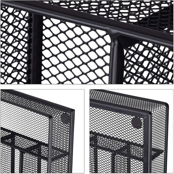 Ruokailuvälinetarjotin Mesh Teräs Metalliruokailuvälinelaatikko Ruokailuvälinetarjotin Kxlxd: 5 x 23,5 x 31,7 cm, musta