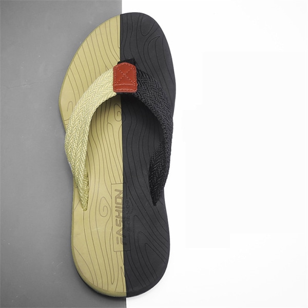 Hög kvalitet mode män flip flops sommar strand tofflor Breat black&red 43