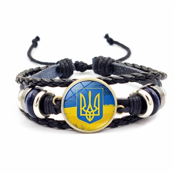 Ukraine flagga Armbind handgjorda ukrainska läderarmband kvinnor XSWX4477-2