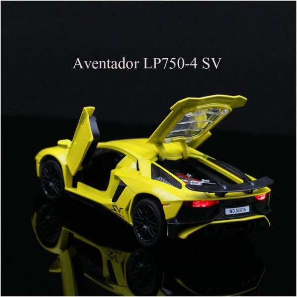 Alloy Serie Lamborghini leksaksbil vedä takaisin formgjutna malli med ljus och ljud yellow