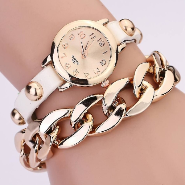 Retro Style Women Bracelet Watch Gold Case Quartz Watches