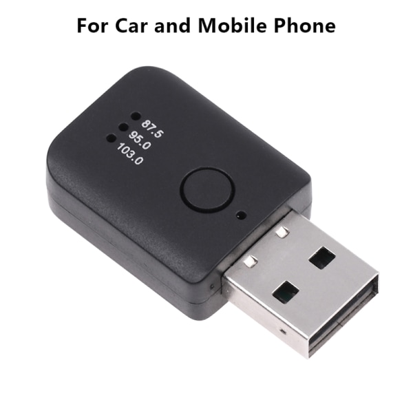 Bluetooth 5.1 Mini Receiver Trådløs USB FM-sender til bil