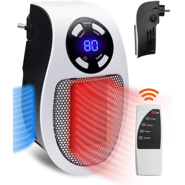 NOE Udtag varmeventilator med fjernkontrol 500W til hjemmet