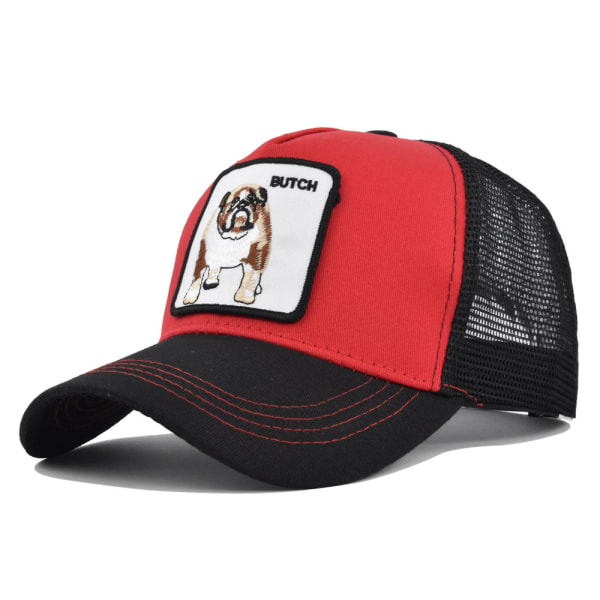 Bulldog Broderad Baseball Cap Djurbroderad Patch Peaked Cap Mesh Passad Cap brätte Solhatt Sommarhatt camouflage