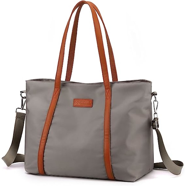 Laptopväska Vattentät lätt tygväska för kvinnor Nylon Dator Work Shoulder Handväska Passar 15,6 tums bärbar dator Gray A-K-5507 Nylon Oxford Bag