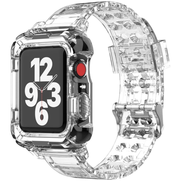 Apple Watch yhteensopiva käsivarsinauha TPU TRANSARENT 42/44/4 mm transparent 42mm/44mm/45mm