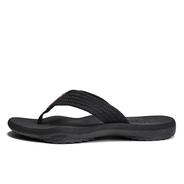 Hög kvalitet mode män flip flops sommar strand tofflor Breat black 42