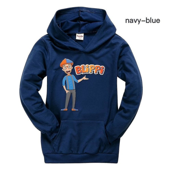Barns Blippi Huvtröja Höst Långärmad tröja för barn Navy blue 140cm