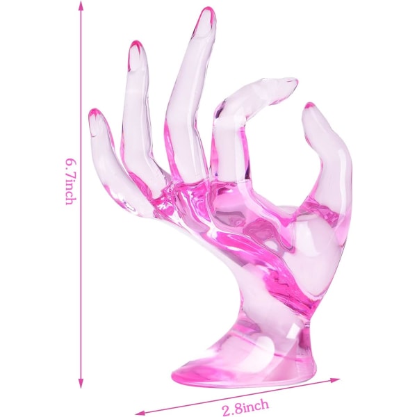 Smycken Display Hållare Plast Skyltdocka Hand Smycken Display Pink