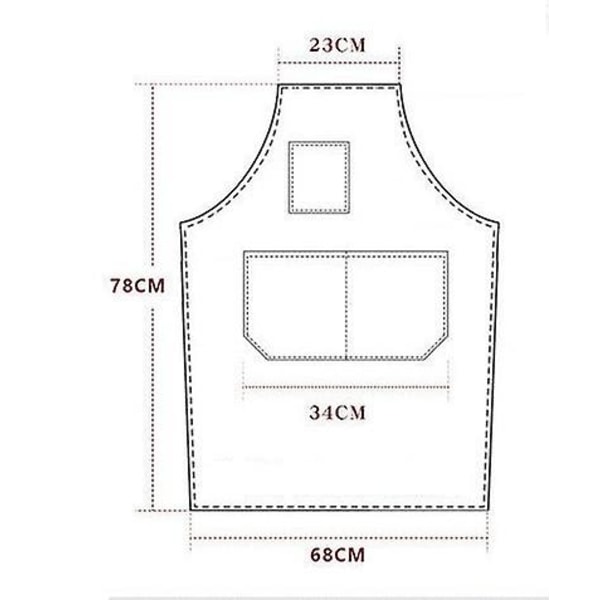 Canvas Work Apron, Multifunction Work Apron With 3 Tool Pockets,tool Apron With Cross Back,for Barber Painter Gardener Barista Welding Cook
