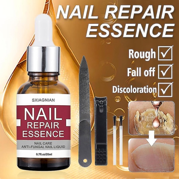 Nail Repair Kit , Effective Nail Repair Kit with 20ml Nail Repair Liquid, Nail File, Scissors and Brush for Damaged, Cracked, Generic