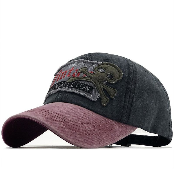 Bone Mænd Baseball Cap Kvinder Snapback Caps Hattar For Män Trucker Vintage Broderi Casquette Far Baseball Hat Cap（svart）