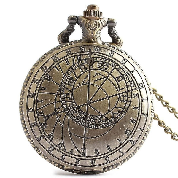 Retro Simple Dial Chain Quartz Pocket Watch