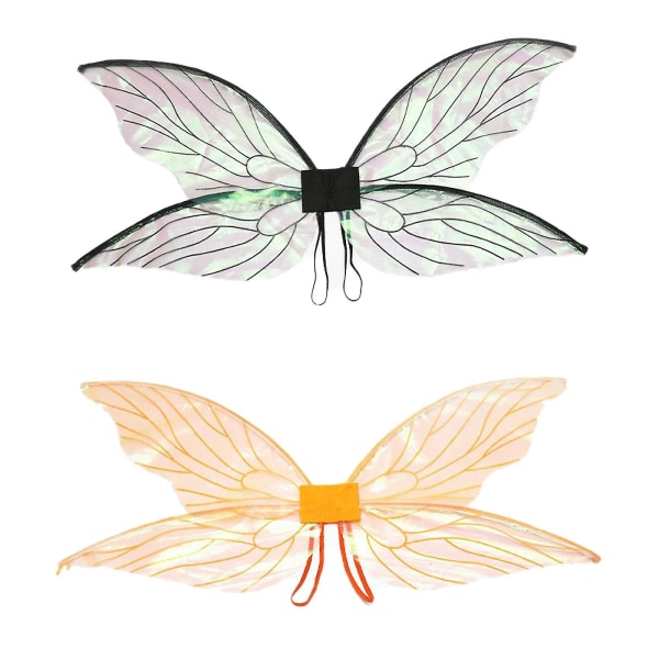 Flickor Butterfly Wings Barn Fairy Wings Glittrande skira änglavingar Klä opp Halloween Cosplay kostym