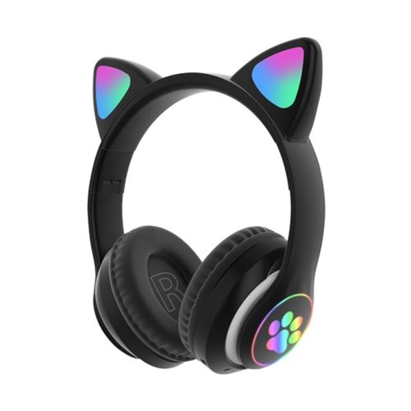 Hörsnäcka Cat Ear Shape LED-lampor Vikbar Universal-Svart black