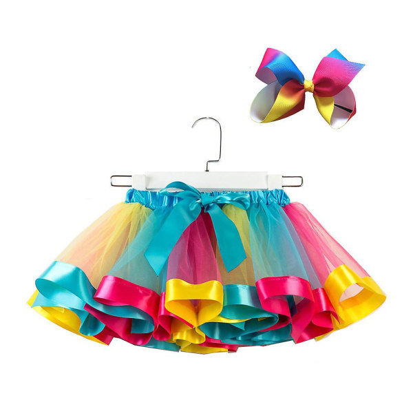 Tutu Skirt Girls Cake Tutu Pettiskirt Dance Mini Skirt Birthday Princess Ball Gown Children Kids Clothes 4 Layers Tulle Skirts style 2