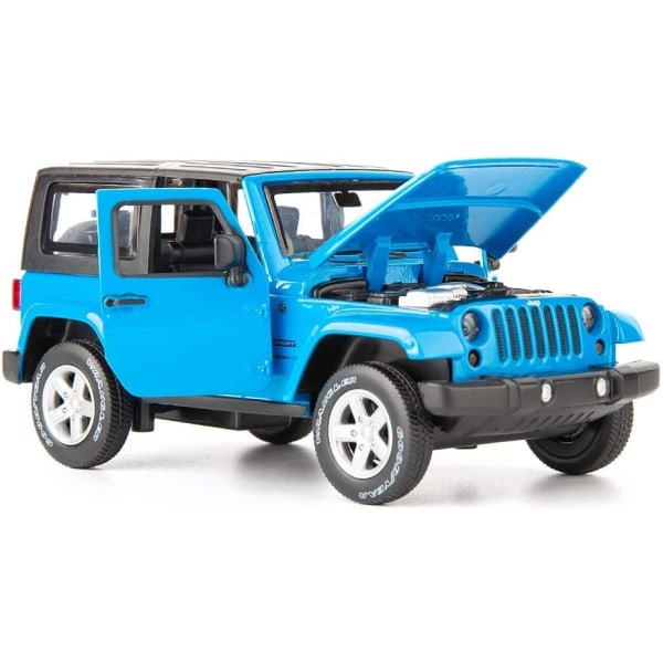Diecast Model Cars Leksaksbilar, Wrangler 1:32 Skala Alloy Pull Back Window opening box - blue