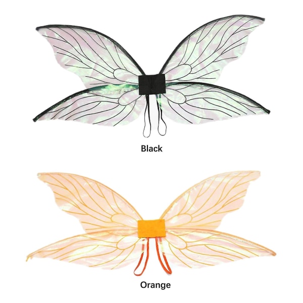 Flickor Butterfly Wings Barn Fairy Wings Glittrande skira änglavingar Klä opp Halloween Cosplay kostym
